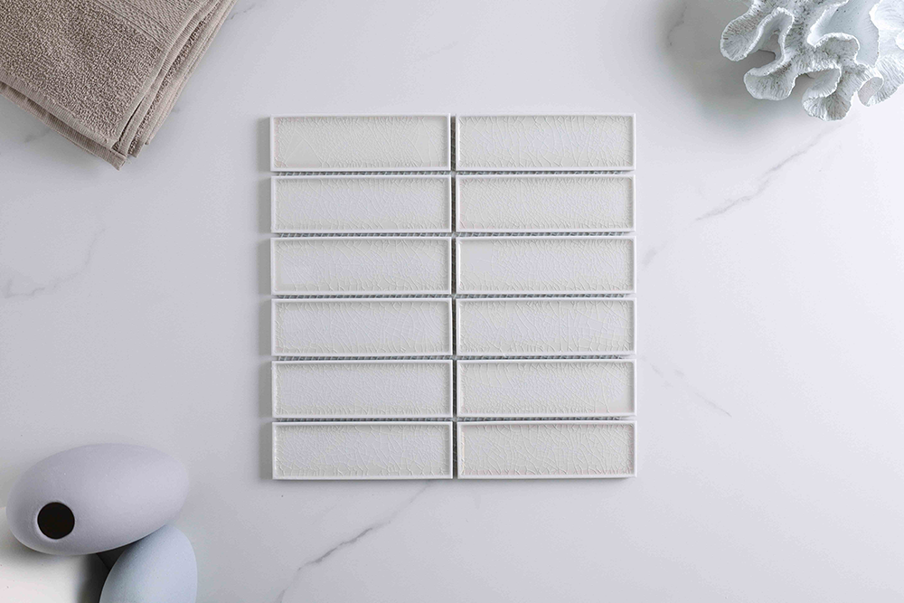 Vida Ivory Gloss Kit Kat Mosaic Tile
