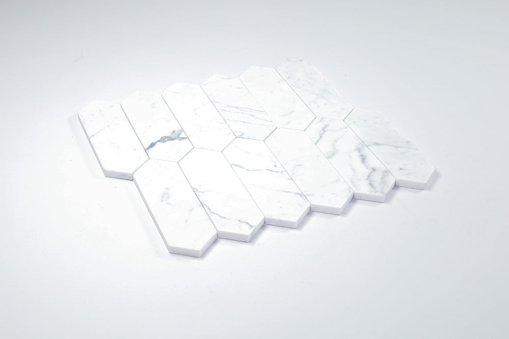 Deca White Honed Long Hexagon Tile