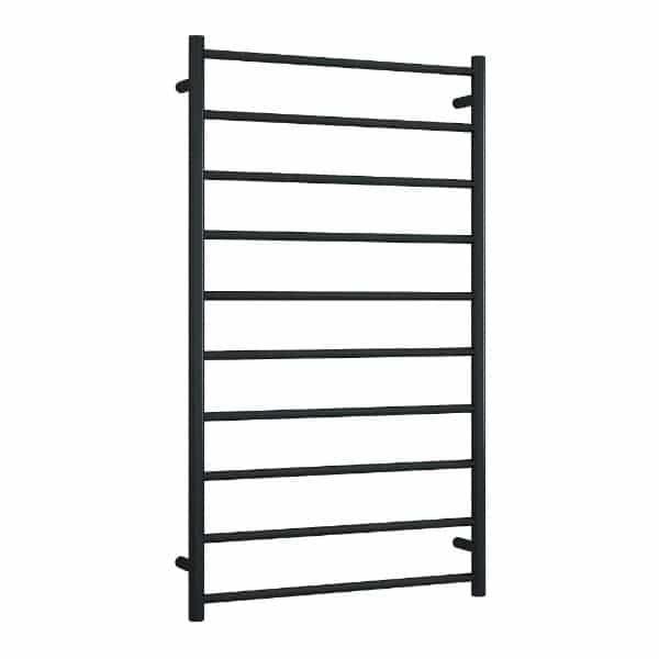 Thermogroup 10 Bar Straight Round Heated Ladder Rail - Matte Black - Wellsons