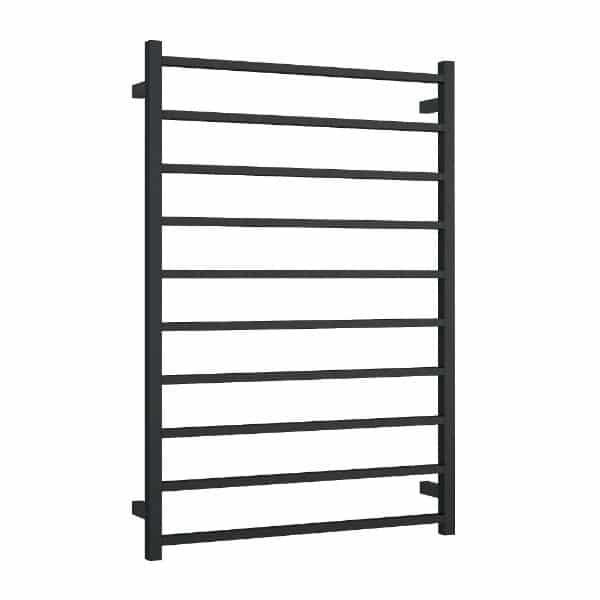 Thermogroup 10 Bar Straight Square Ladder Heated Towel Rail - Matte Black - Wellsons