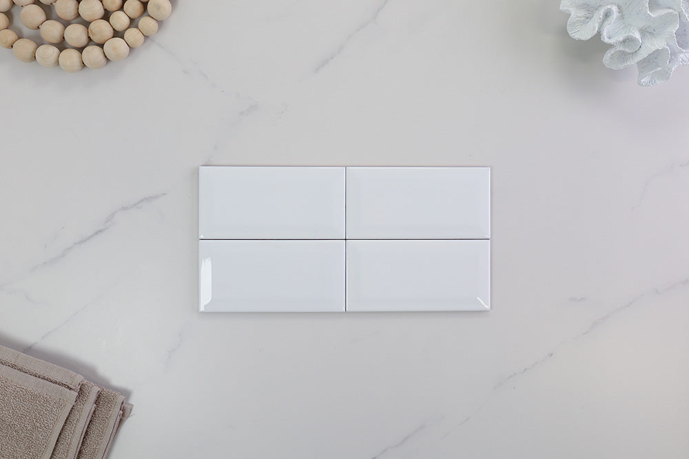 Windsor Bevelled White Gloss Subway Tile
