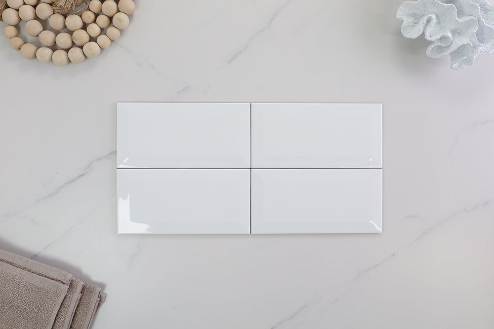 Windsor Bevelled White Gloss Subway Tile