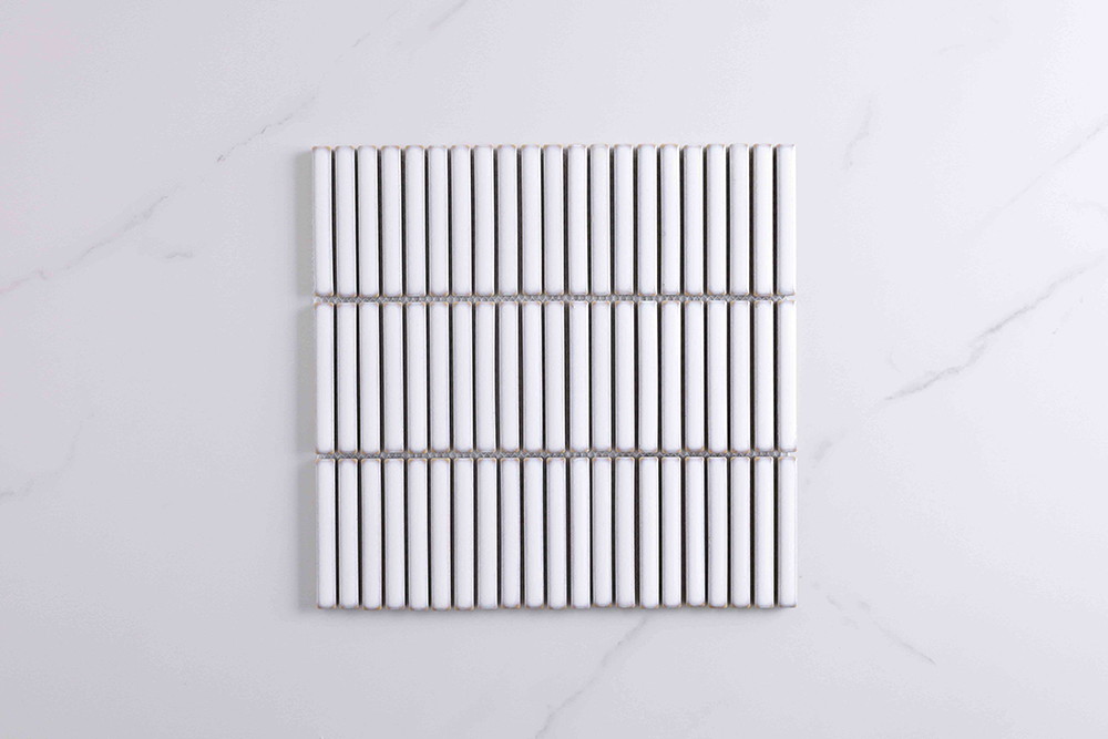 Byron Kit kat White Chalk Mosaic Tile