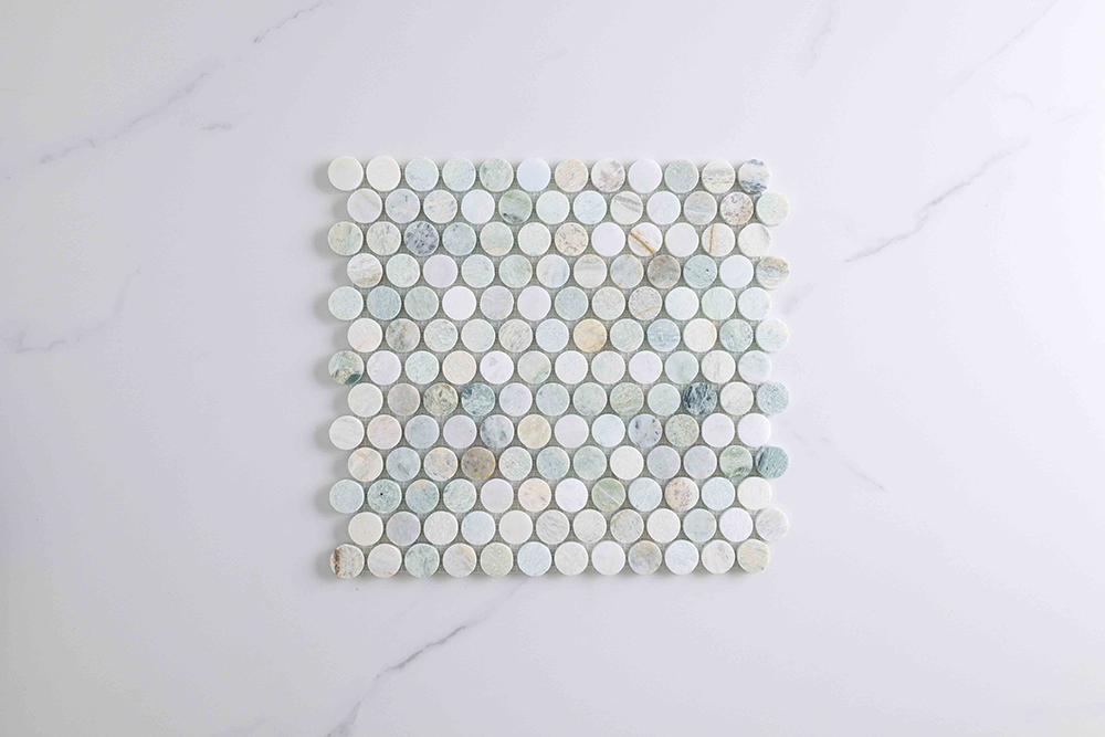 Infinity Green Penny Round Mosaic