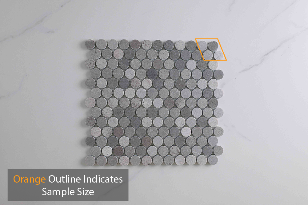 Infinity Grey Stone Penny Round Mosaic