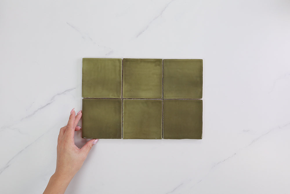 Palm Springs Green Gloss Small Square Tile