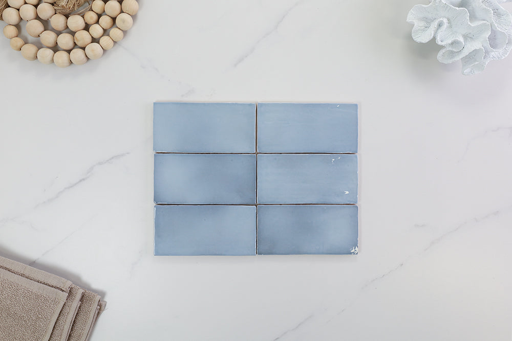 Palm Springs Blue Gloss Subway Tile