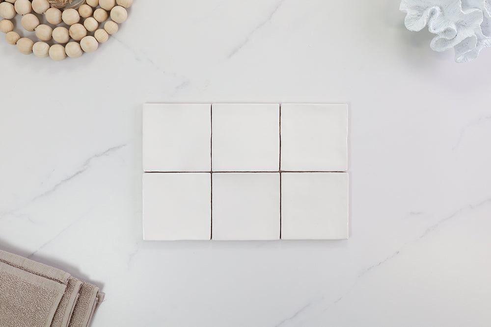 Palm Springs White Gloss Small Square Tile