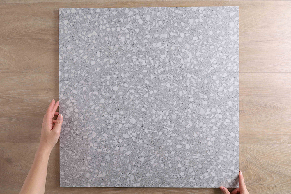 Signia Light Grey Terrazzo Look Tile