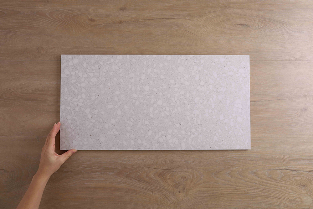 Signia Misty White Terrazzo Look Tile