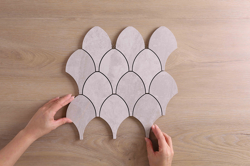 Topia Stone Almond Polished Fishscale Tile