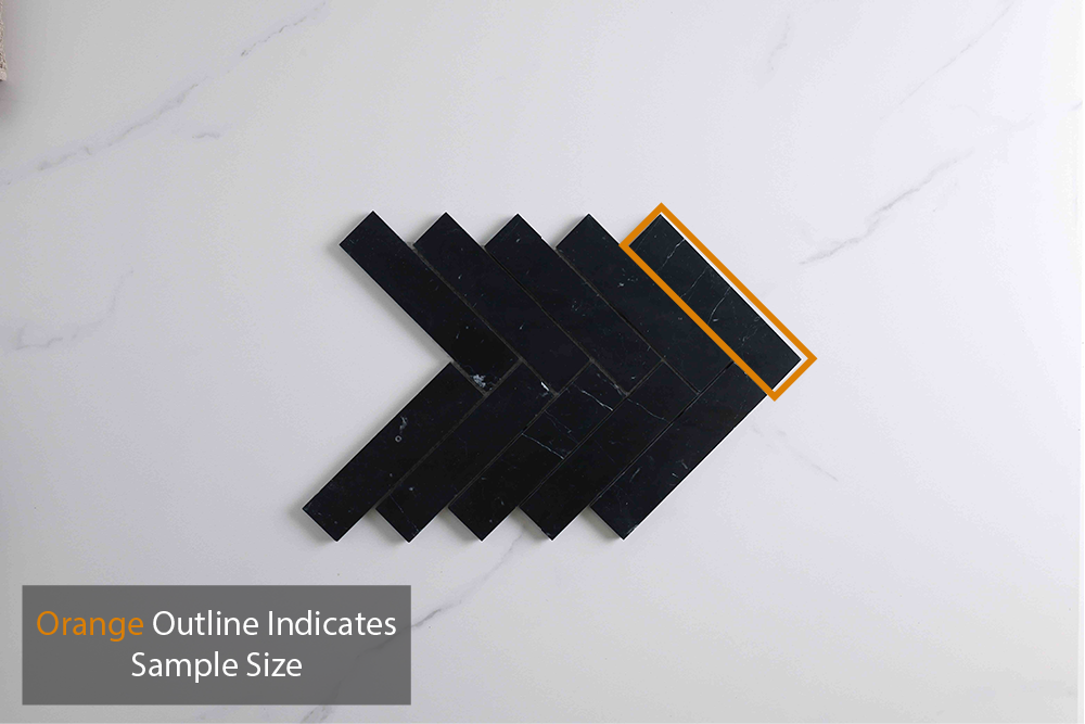 Trinity Nero Black Herringbone Mosaic