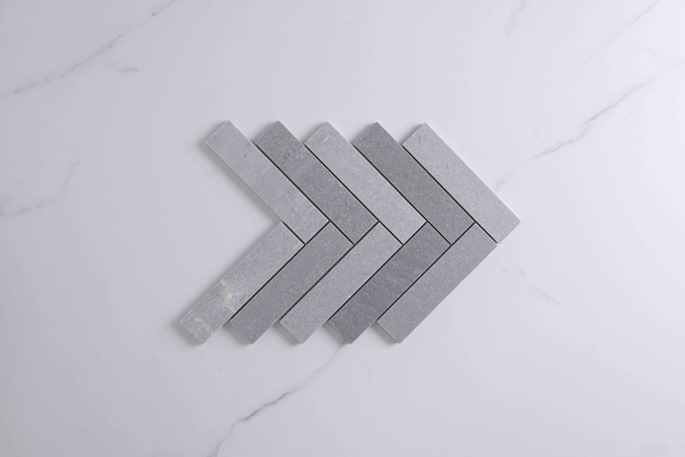 Trinity Grey Stone Herringbone Mosaic