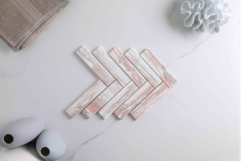 Trinity Pink Norway Herringbone Mosaic