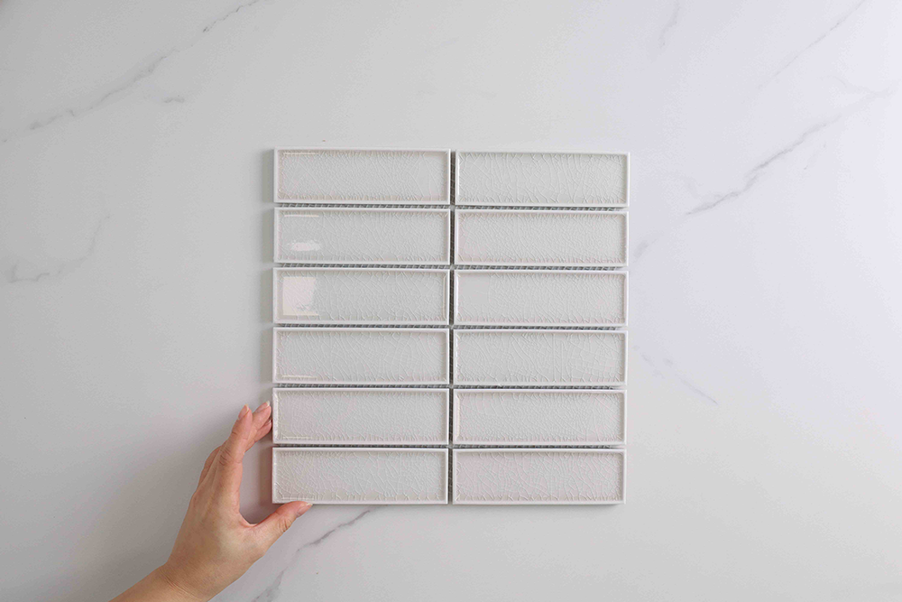 Vida Ivory Gloss Kit Kat Mosaic Tile