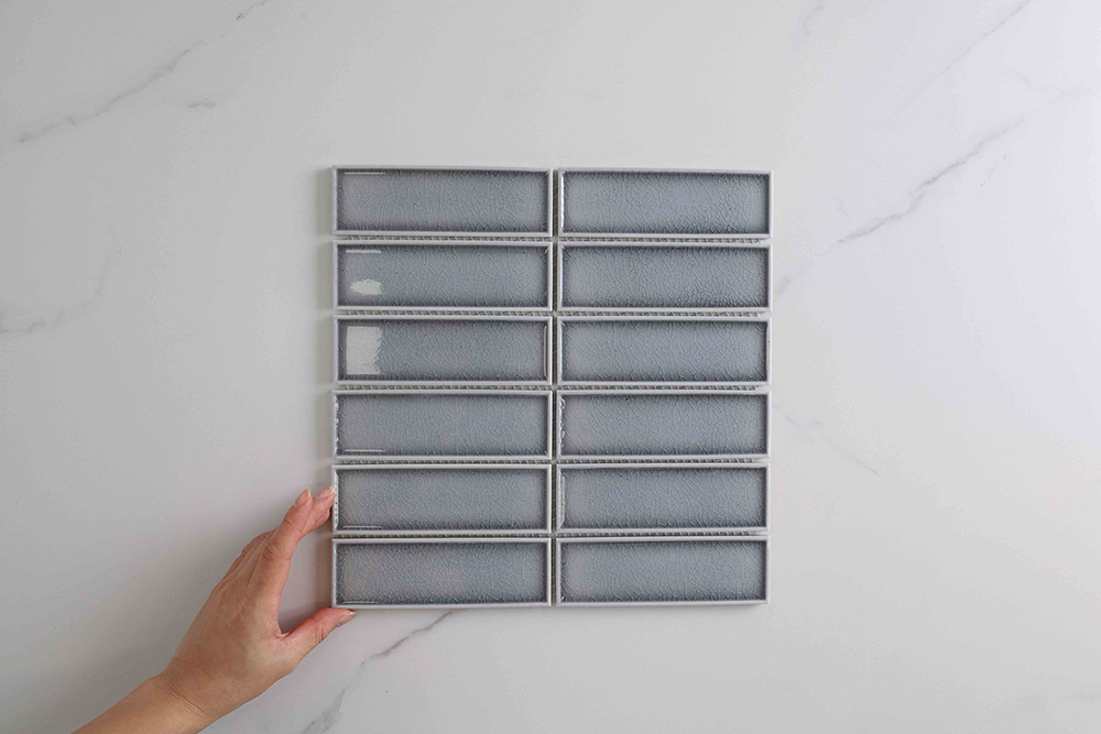 Vida Grey Gloss Kit Kat Mosaic Tile