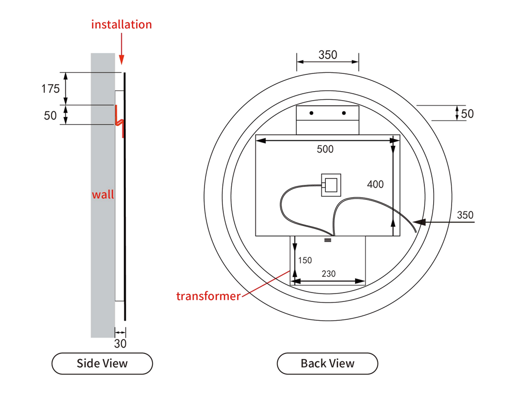 Aulic Windsor LED Mirror with Touch-Free Sensor