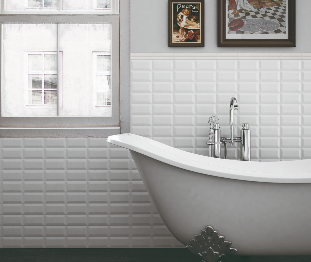 Windsor Bevelled White Gloss Subway Tile