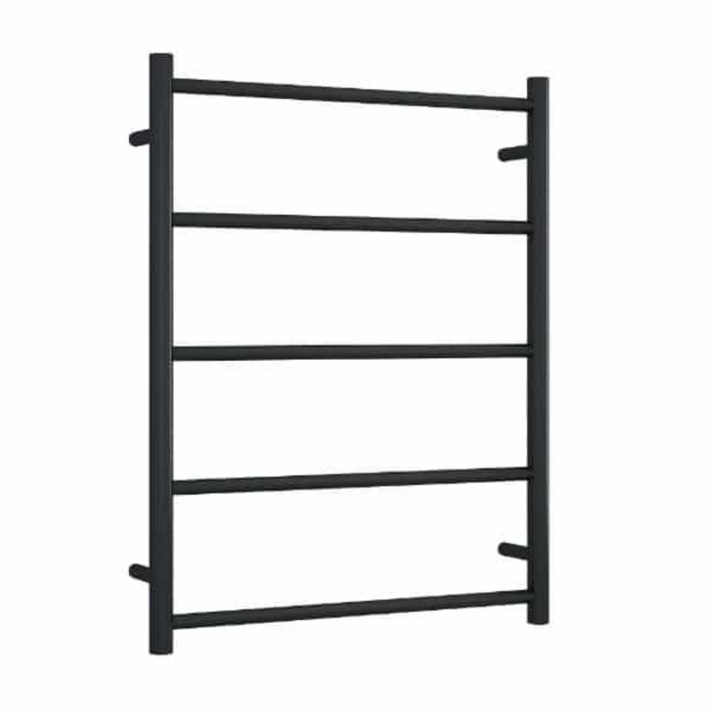 Thermogroup 5 Straight Round Non-Heated Ladder Towel Rail - Matte Black