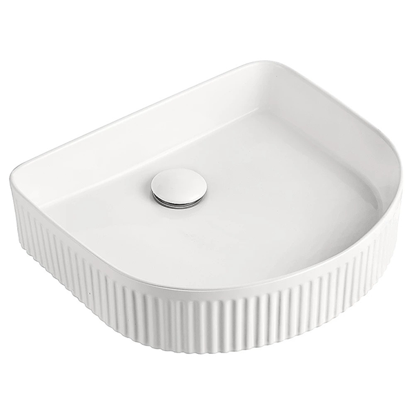 ADP Arch Fluted White Above Counter Basin - Gloss White - Wellsons