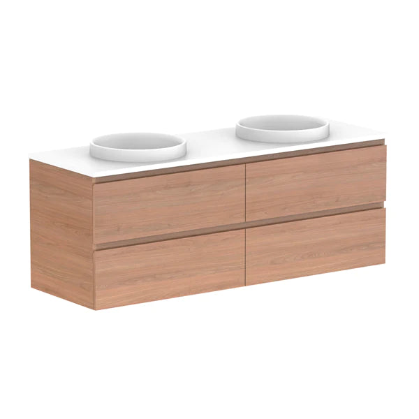 ADP Glacier All Drawer Twin Vanity With Solid Surface Top - Lite