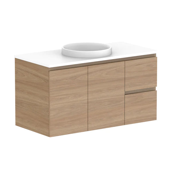 ADP Glacier Door and Drawer Twin Vanity with Solid Surface Top - Pro