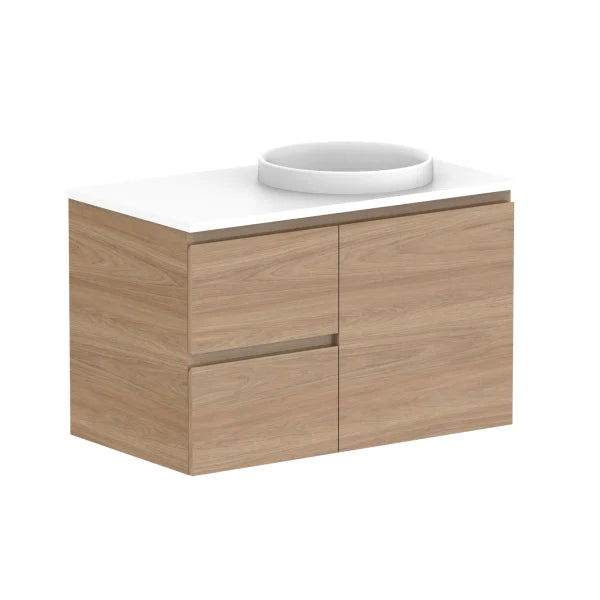 ADP Glacier Door and Drawer Twin Vanity with Solid Surface Top - Pro