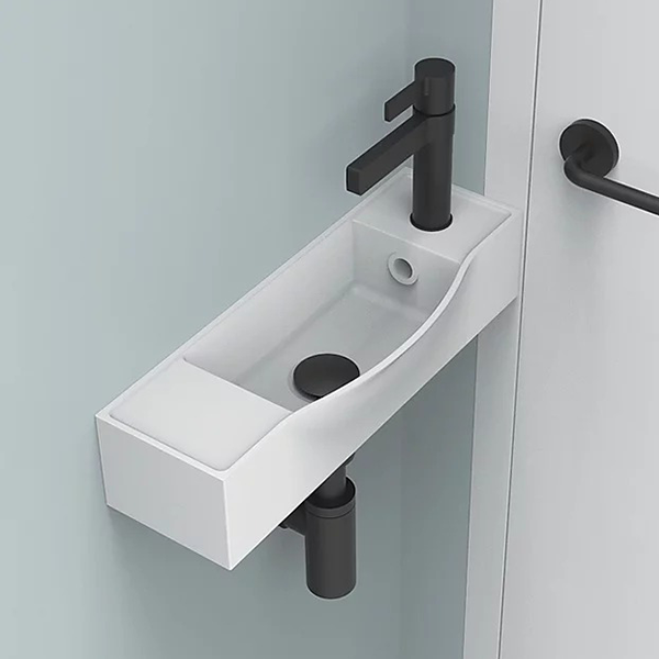 ADP Halo Wall Hung Basin Left Tap Hole - Gloss White - Wellsons