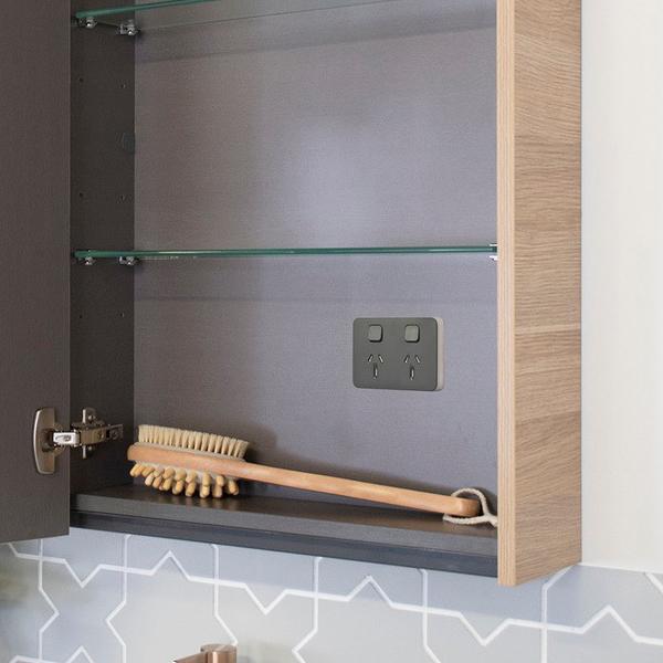 ADP Shaving Cabinet Power Point - Black - Wellsons
