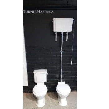Turner Hastings Birmingham Toilet High Level Cistern incl. Black Seat