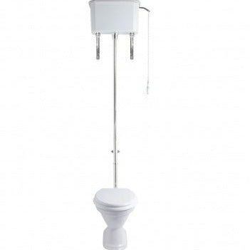 Turner Hastings Birmingham Toilet w/ High Level Cistern incl. Black Seat - Gold Fittings