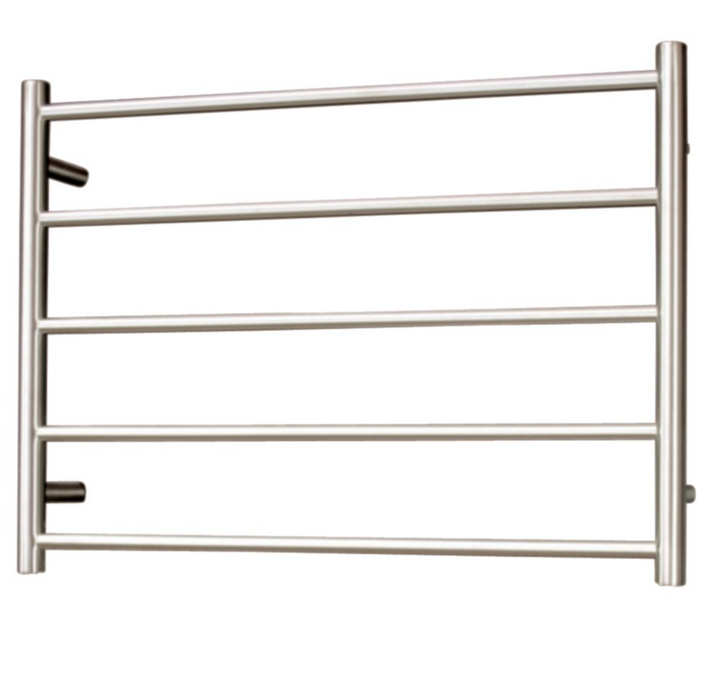 Radiant Heating Round Bars 240V Heated Towel Rails Brushed Nickel 750 x 550