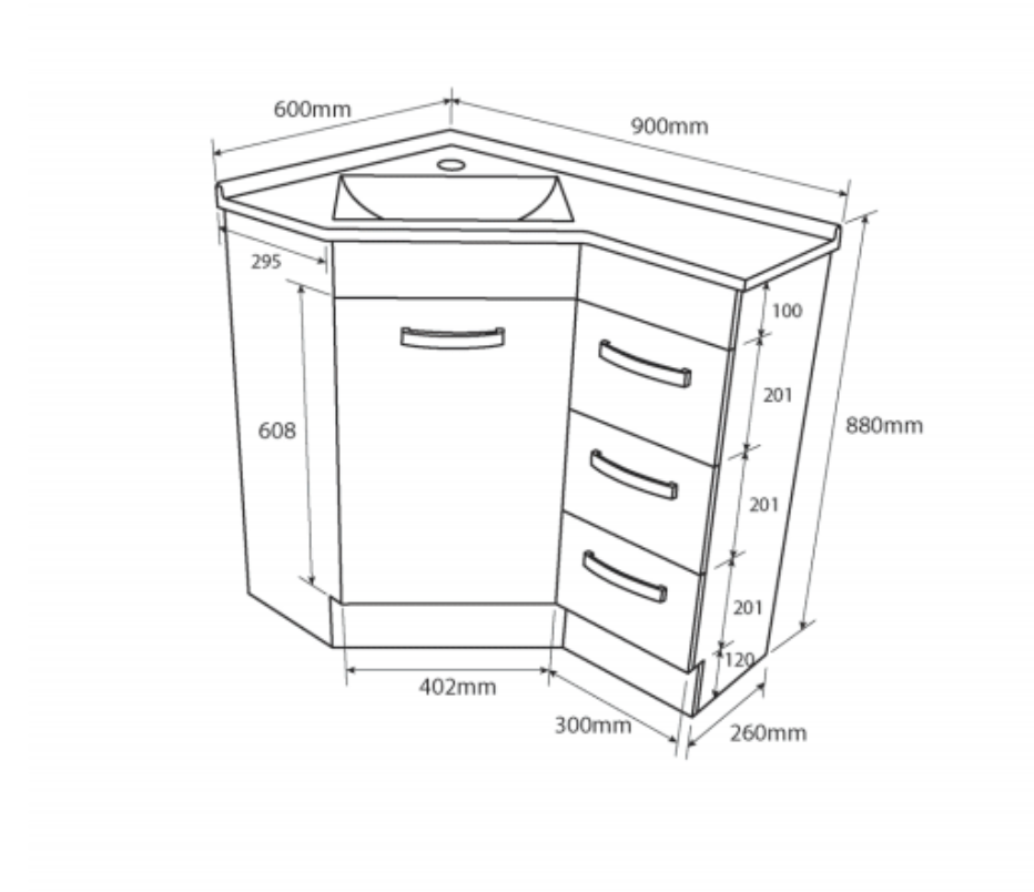 Corner vanity specs