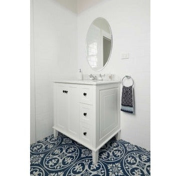 Turner Hastings Coventry 90x55 White Vanity with Marble Top - 3 Taphole