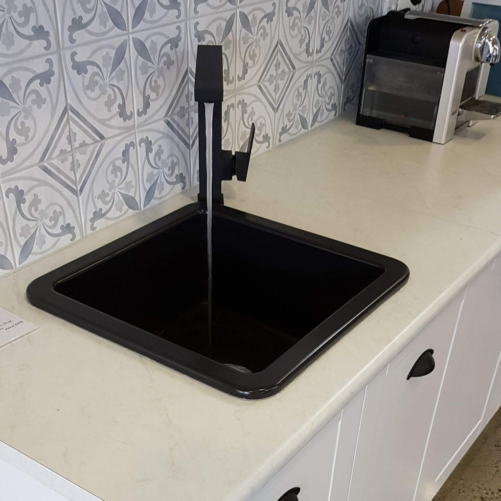 Turner Hastings Cuisine 46x46 Inset / Undermount Fireclay Sink - Matte Black