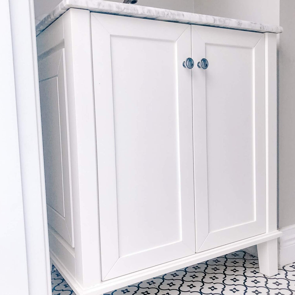 Turner Hastings Coventry 75x55 White Vanity with Marble Top - 1 Taphole