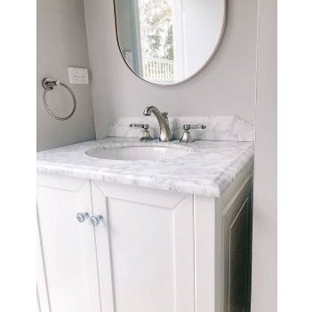 Turner Hastings Coventry 75x55 White Vanity with Marble Top - 1 Taphole