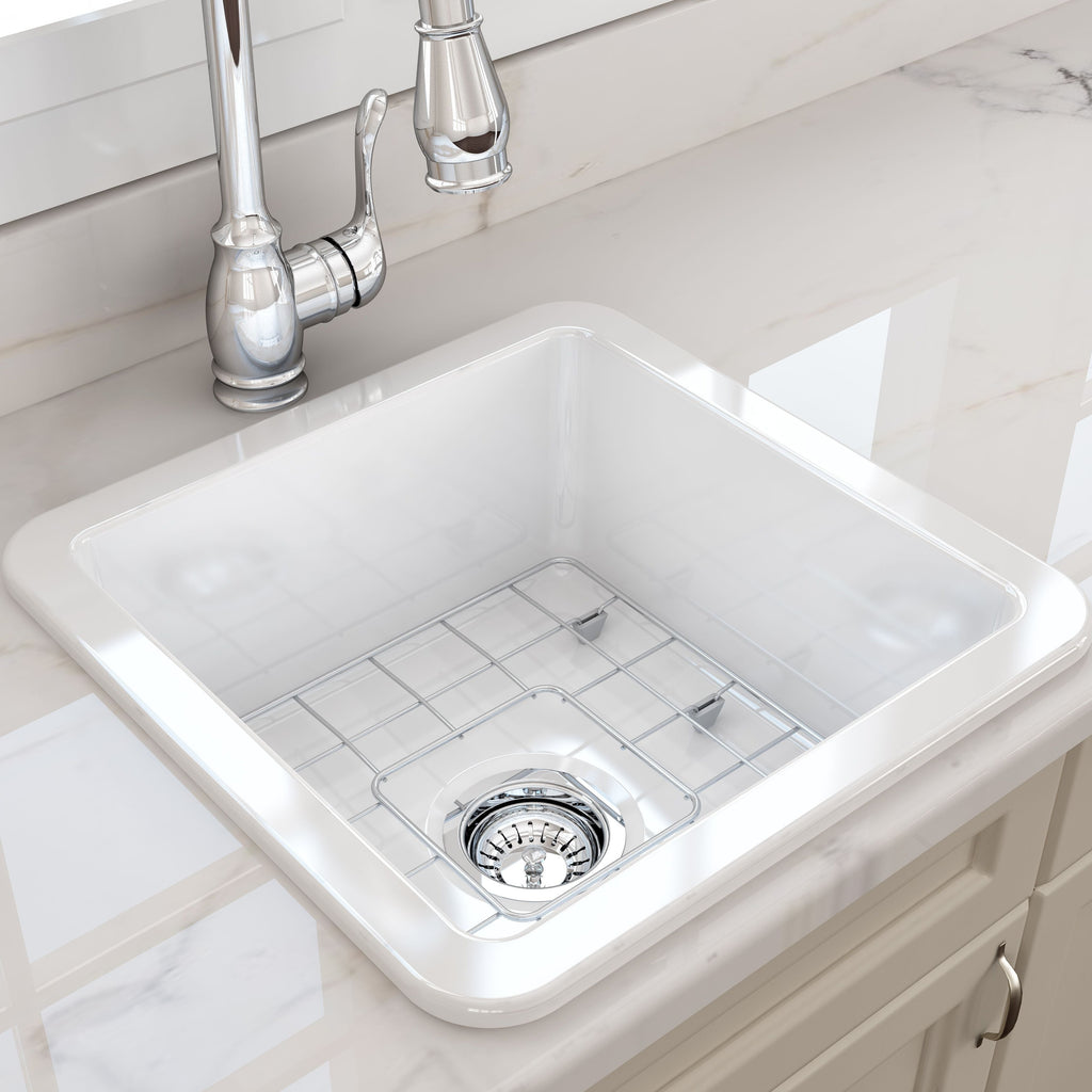 Turner Hastings Cuisine 46x46 Inset / Undermount Fireclay Sink with Overflow