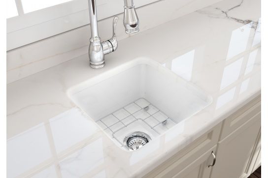 Turner Hastings Cuisine 46x46 Inset / Undermount Fireclay Sink with Overflow