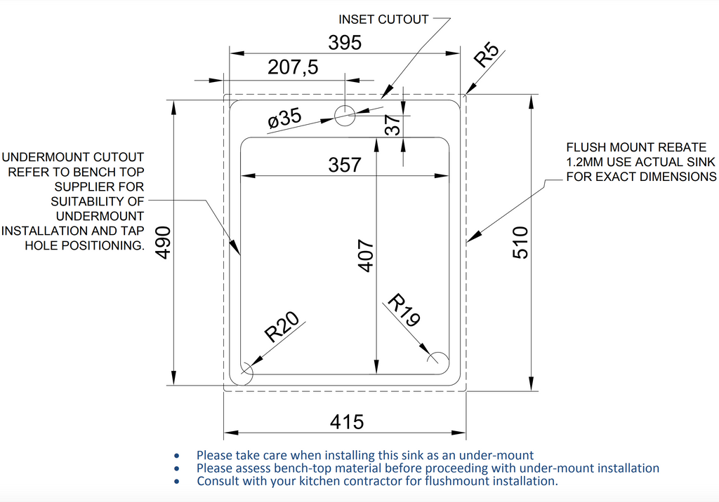 Oliveri Apollo Single Bowl Sink