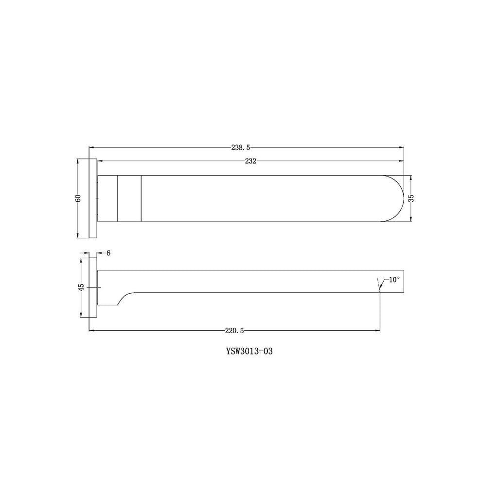 Nero Ecco Bath Spout - Matte Black - Wellsons