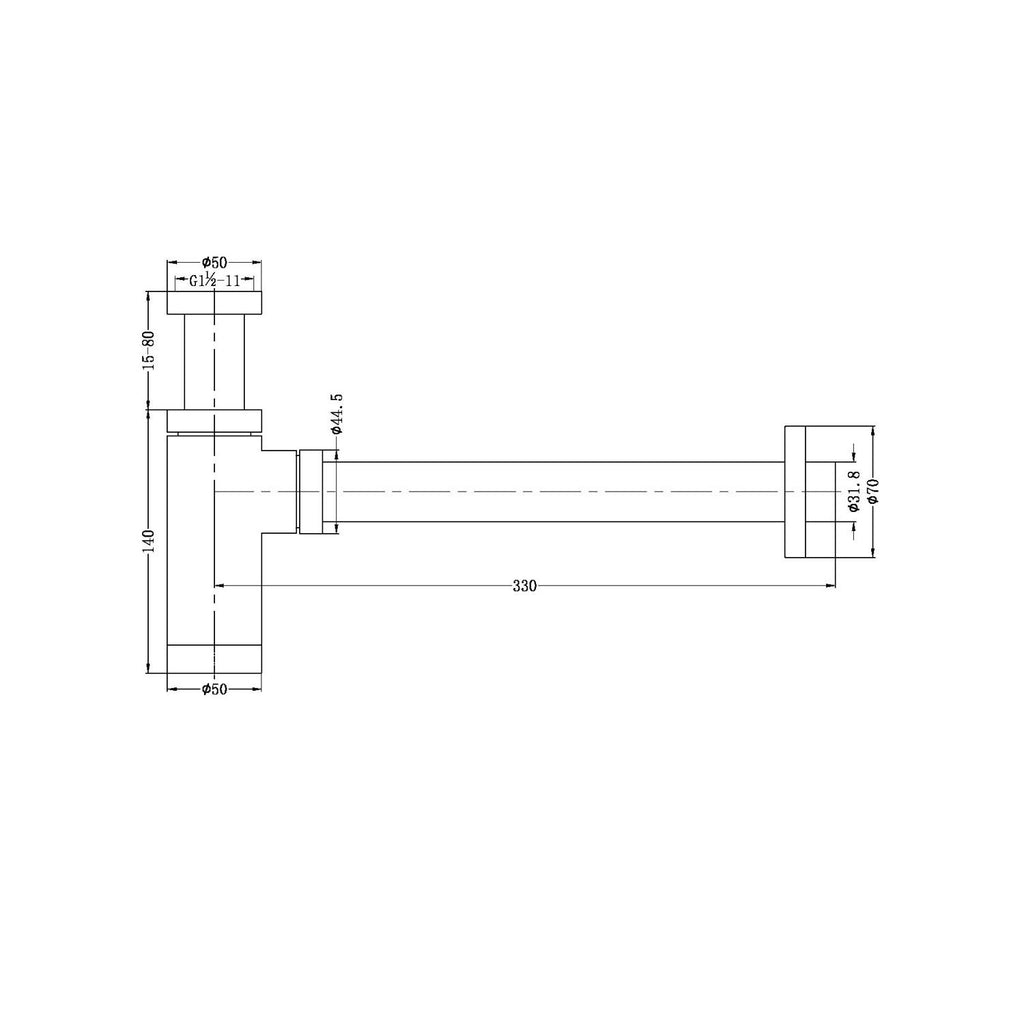 Nero 40mm Bottle Trap - Brushed Bronze
