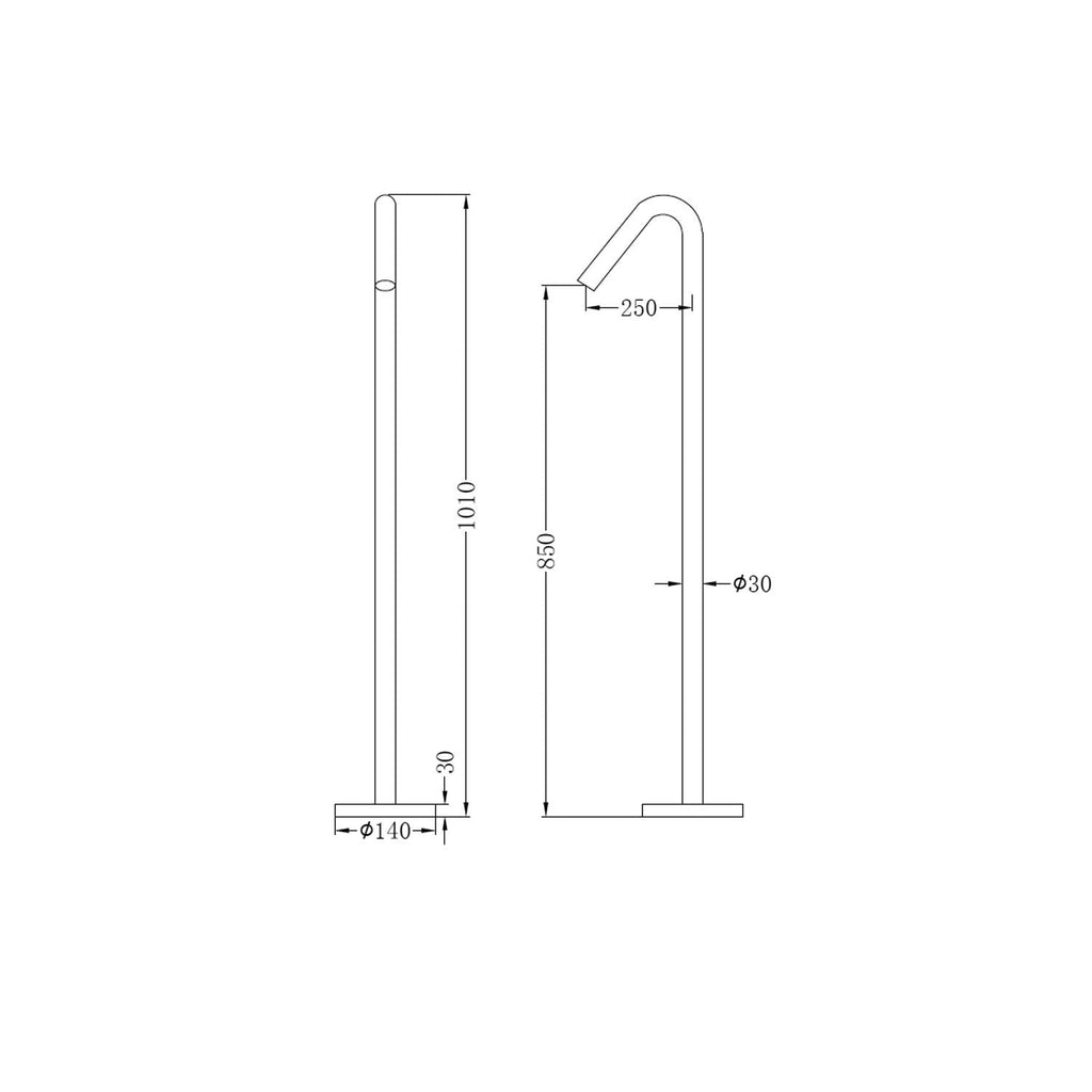 Nero Mecca Freestanding Bath Spout - Matte White