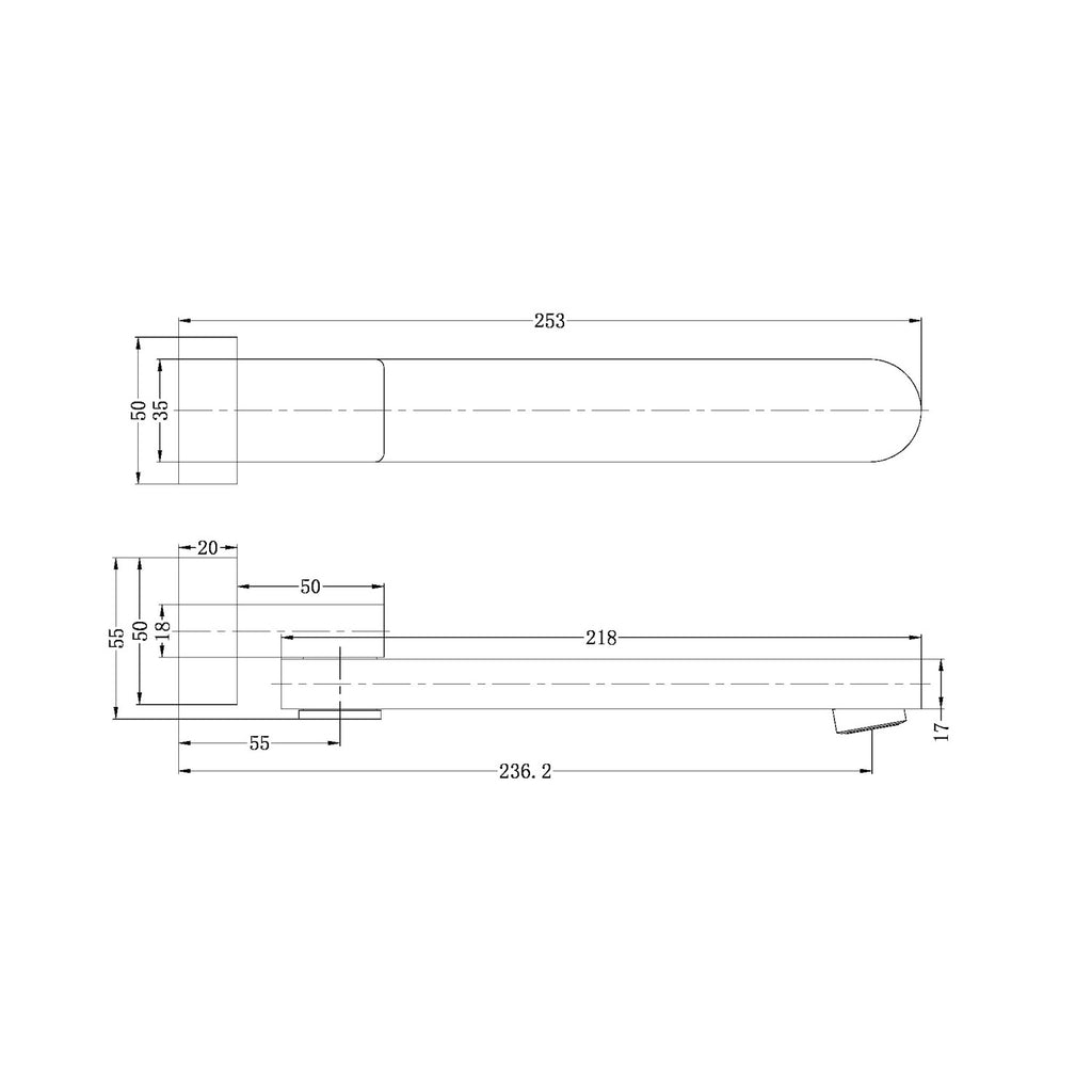 Nero Celia Swivel Bath Outlet - Matte Black - Wellsons