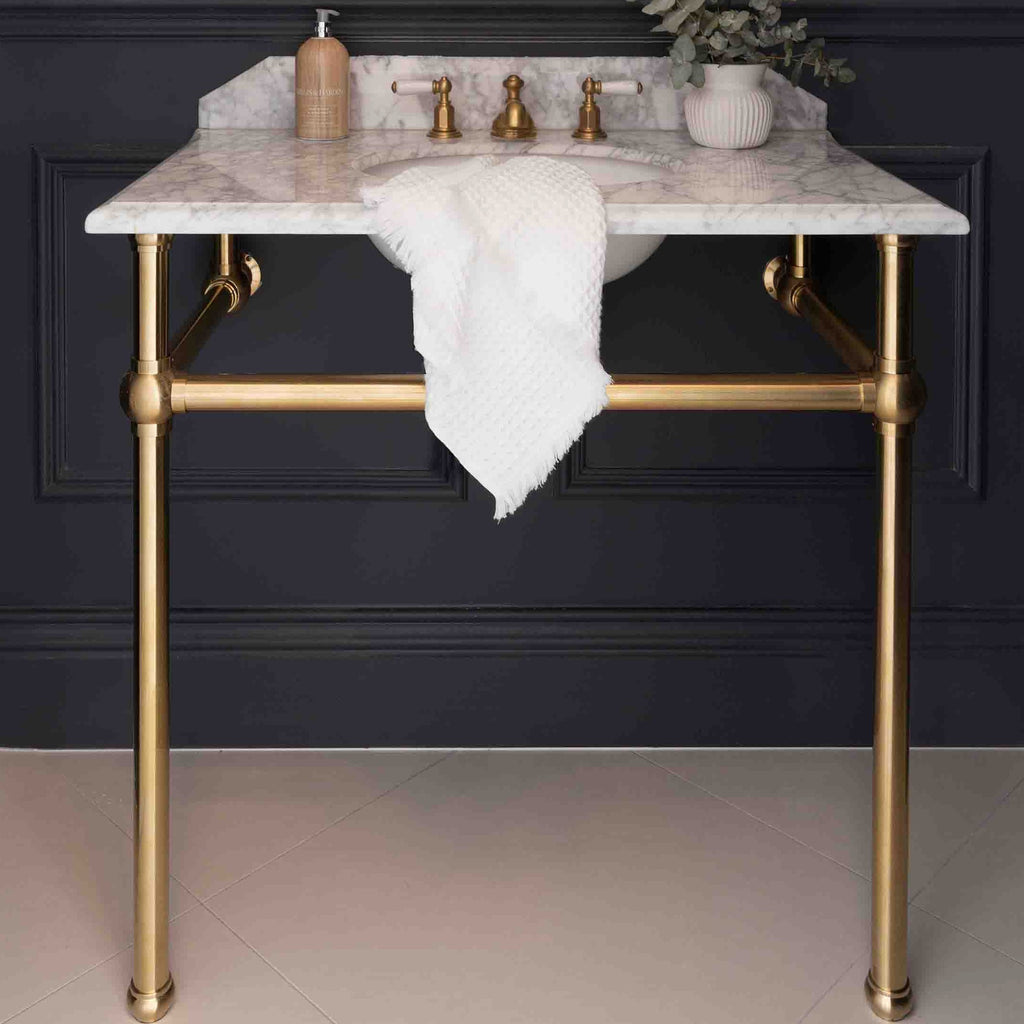 Turner Hastings Mayer Washstand with 90 x 55 Real Carrara Marble Top