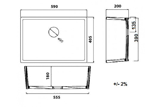 Turner Hastings Galdor 60x41 Fireclay Sink