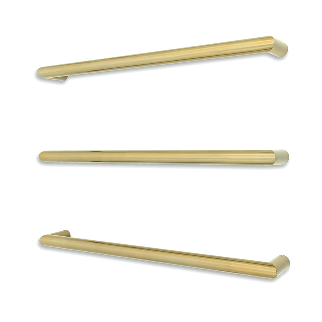 Radiant Heating Single Round Bar 12V Heated Towel Rail Light Gold 650