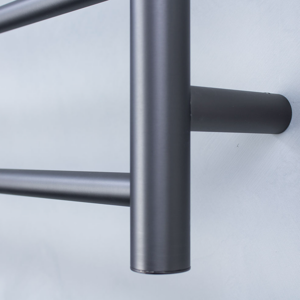 Radiant Heating Round Bars 240V Heated Towel Rails Gunmetal Grey 750 x 750