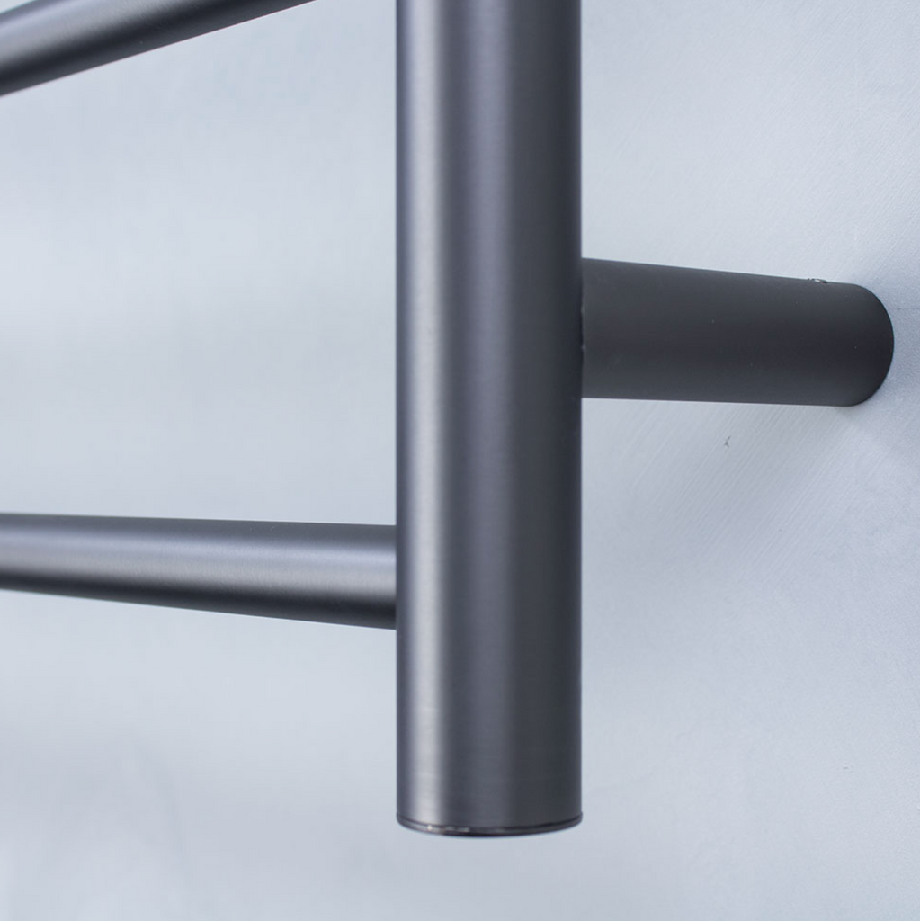 Radiant Heating Round Bars 240V Heated Towel Rails Gunmetal Grey 750 x 550