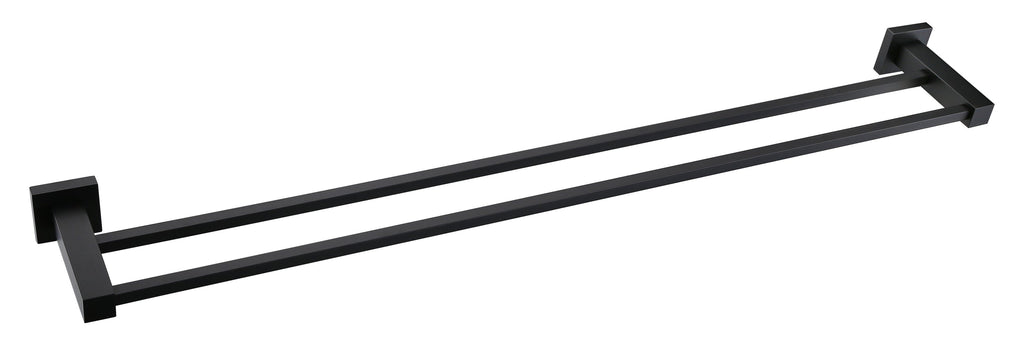Meir Square Double Towel Rail - Matte Black